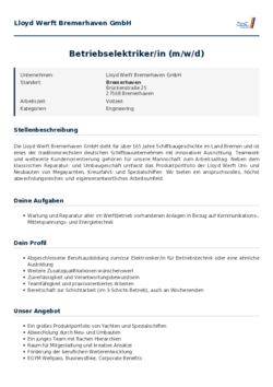 Pdf für Betriebselektriker/in (m/w/d)