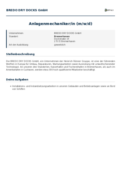 Pdf für Anlagenmechaniker/in (m/w/d)
