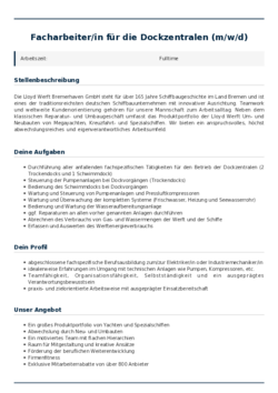 Pdf für Facharbeiter/in für die Dockzentralen (m/w/d)