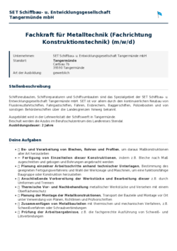 Pdf für Fachkraft für Metalltechnik (Fachrichtung Konstruktionstechnik) (m/w/d)