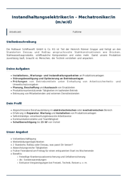 Pdf für Instandhaltungselektriker/in – Mechatroniker/in (m/w/d)
