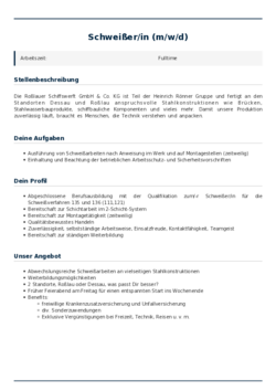 Pdf für Schweißer/in (m/w/d)