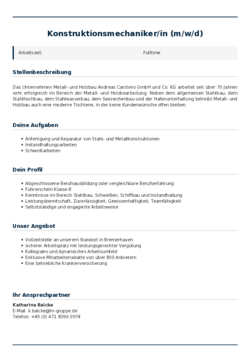 Pdf für Konstruktionsmechaniker/in (m/w/d)