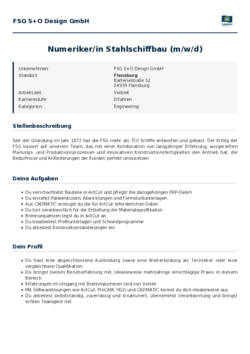 Pdf für Numeriker/in Stahlschiffbau (m/w/d)
