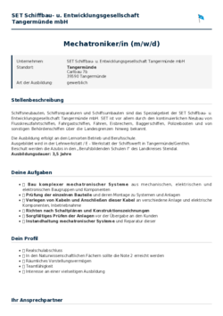 Pdf für Mechatroniker/in (m/w/d)