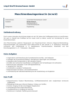 Pdf für Maschinenbauingenieur/in (m/w/d)