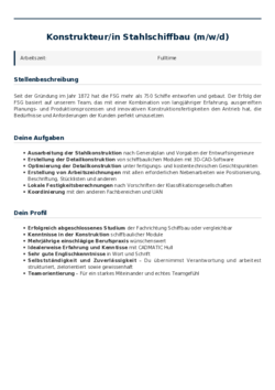 Pdf für Konstrukteur/in Stahlschiffbau (m/w/d)