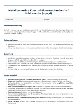 Pdf für Metallbauer/in / Konstruktionsmechaniker/in / Schlosser/in (m/w/d)