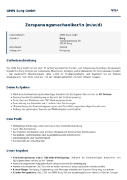 Pdf für Zerspanungsmechaniker/in (m/w/d)
