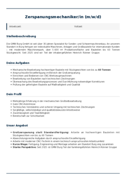 Pdf für Zerspanungsmechaniker/in (m/w/d)
