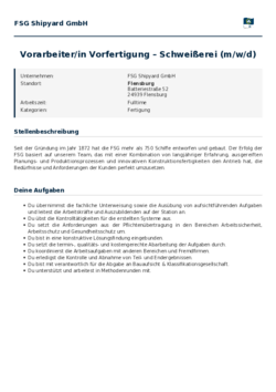 Pdf für Vorarbeiter/in Vorfertigung – Schweißerei (m/w/d)