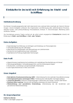 Pdf für Einkäufer/in (m/w/d) mit Erfahrung im Stahl- und Schiffbau