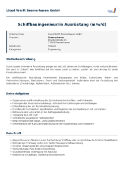 Pdf für Schiffbauingenieur/in Ausrüstung (m/w/d)