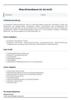 Pdf für Maschinenbauer/in (m/w/d)