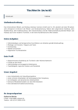 Pdf für Tischler/in (m/w/d)