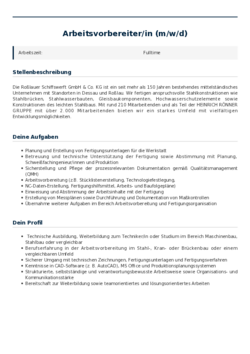 Pdf für Arbeitsvorbereiter/in (m/w/d)