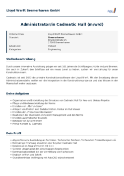 Pdf für Administrator/in Cadmatic Hull (m/w/d)