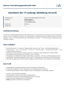 Pdf für Assistenz der IT-Leitung/-Abteilung (m/w/d)