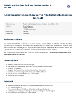 Pdf für Landmaschinenmechaniker/in / Betriebsschlosser/in (m/w/d)