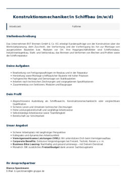 Pdf für Konstruktionsmechaniker/in Schiffbau (m/w/d)