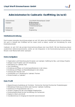 Pdf für Administrator/in Cadmatic Outfitting (m/w/d)