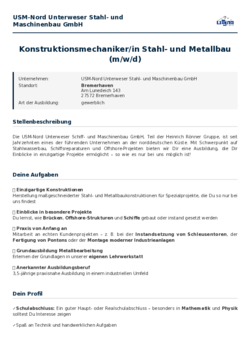 Pdf für Konstruktionsmechaniker/in Stahl- und Metallbau (m/w/d)