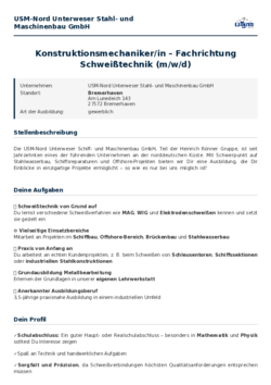 Pdf für Konstruktionsmechaniker/in – Fachrichtung Schweißtechnik (m/w/d)