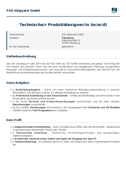 Pdf für Technische/r Produktdesigner/in (m/w/d)